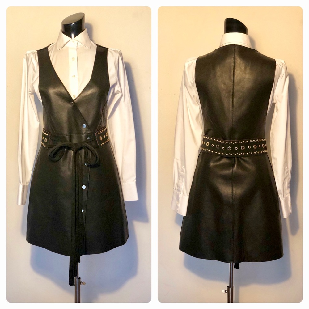 ❌SOLD❌Maje Rajani Leather Mini Dress - Picture 2 of 8